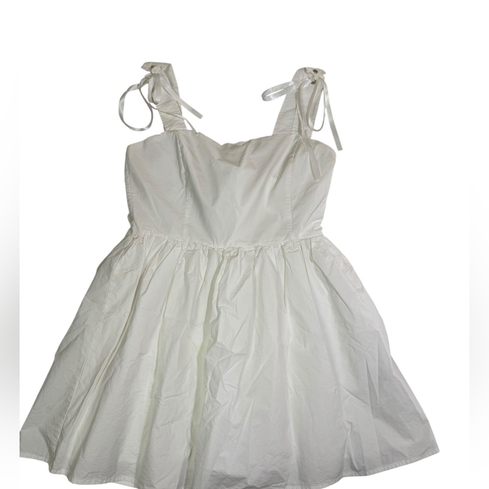 Forever‎ 21 White Tie Shoulder Mini Dress Size M - Picture 3 of 11